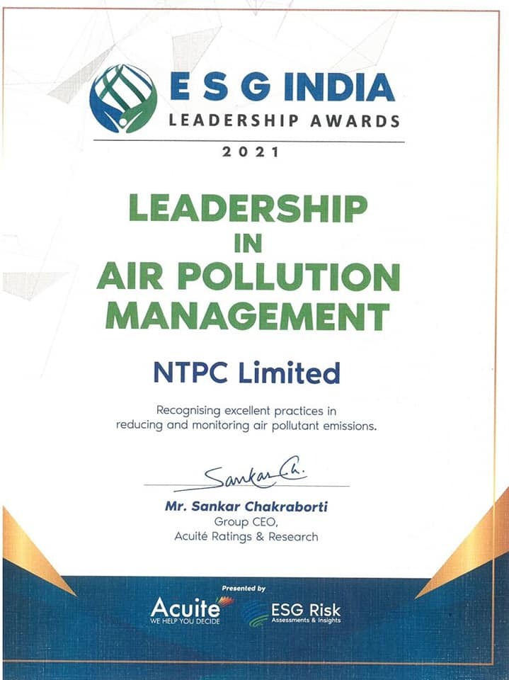 NTPC Receives ESG India Leadership Award 2021