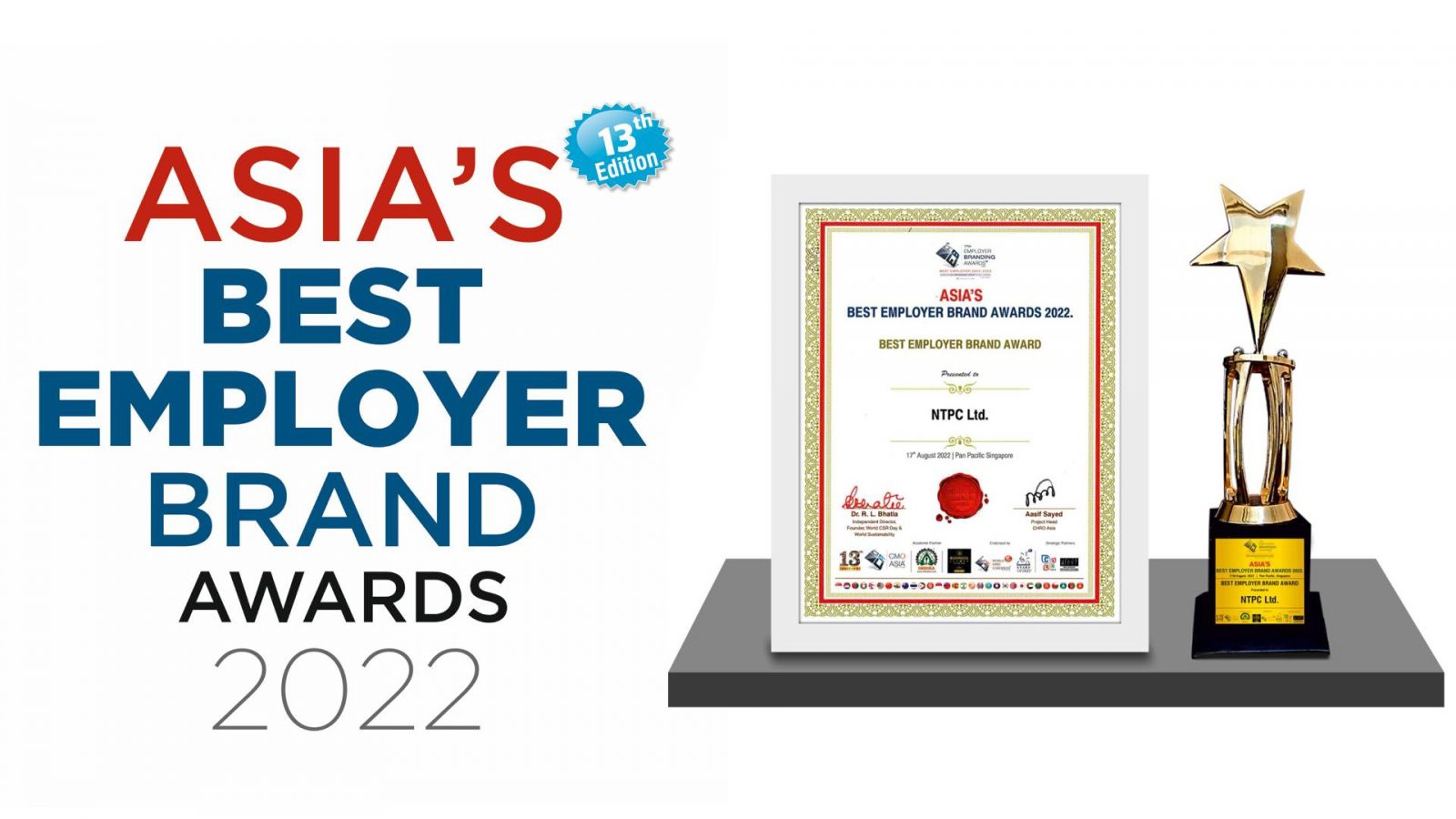 NTPC honoured with 'Asia’s Best Employer Brand Award 2022