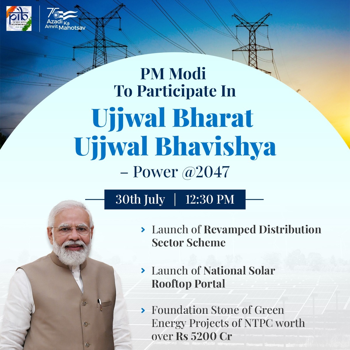 Shri Narendra Modi to dedicate NTPC’s Renewable Projects to the Nation