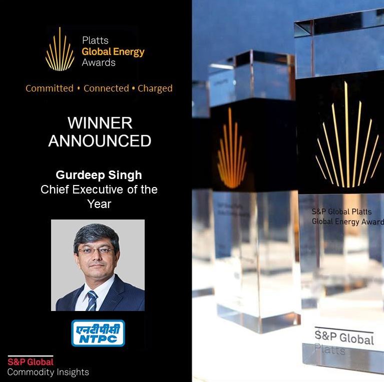 Gurdeep Singh, CMD NTPC wins S&P Platts Global CEO of the year Award